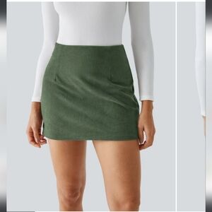 Halara Women's Green Corduroy Skirt